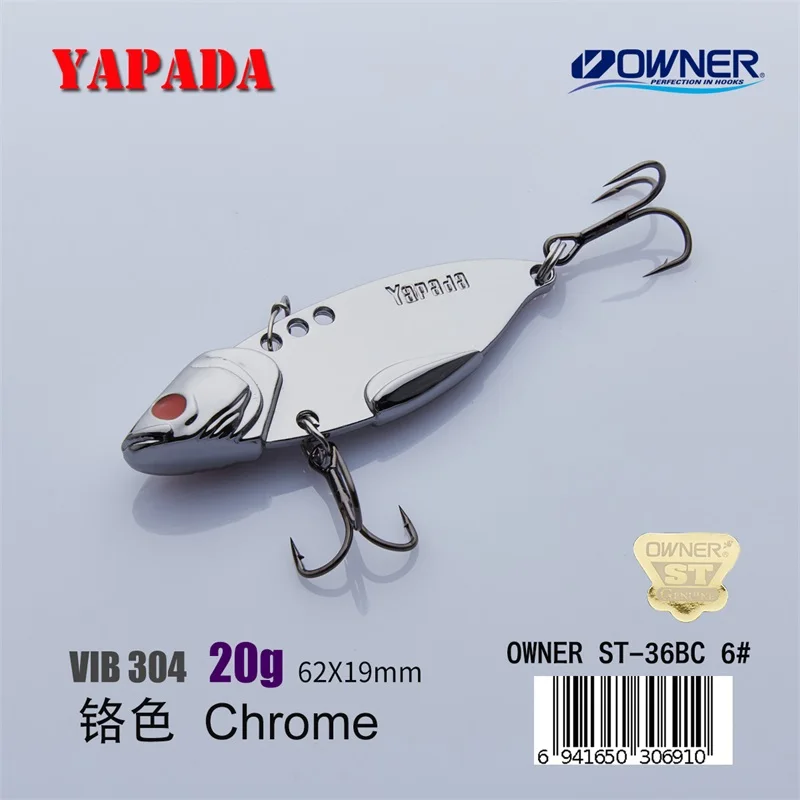 Chrome 20g YAPADA VIB 304 стальной батальон 20 г/25 г 62-65 мм владелец тройной крючок перо многоцветный цинковый сплав Металл VIB рыболовные приманки бас - Цвет: Chrome 20g