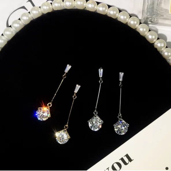 Женские длинные висячие серьги boucle d'oreill корейские Винтажные с кристаллами
