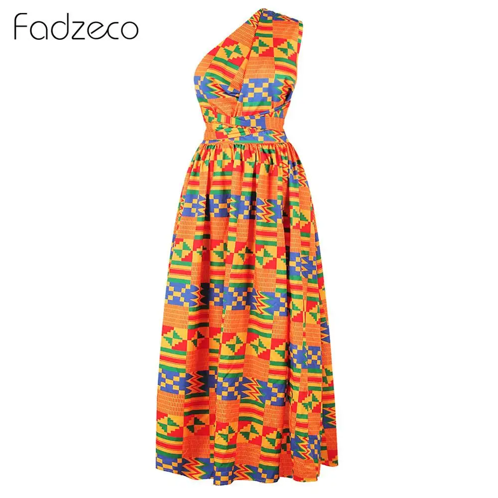 Orange Fadzeco модное эластичное Макси платье новое длинное платье африканские платья для женщин Bazin Riche одежда Vestidos Dashiki Вечерние - Цвет: Orange