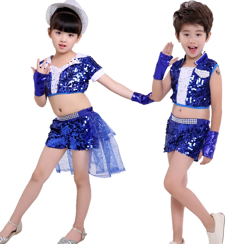 Детская танцевальная одежда с блестками для выступлений современный