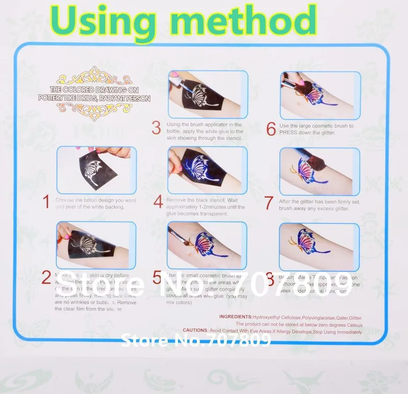 3 шт. временная татуировка клей гелевая живопись конденсаторный липуид 30 мл