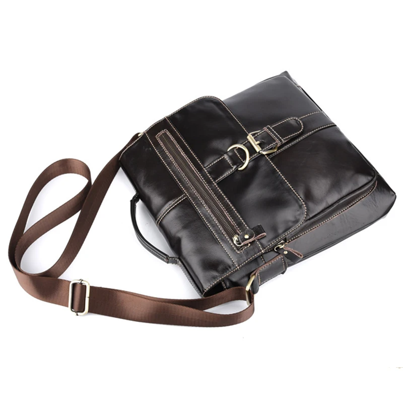 Мужская сумка мессенджер через плечо портфель в стиле ретро из натуральной кожи