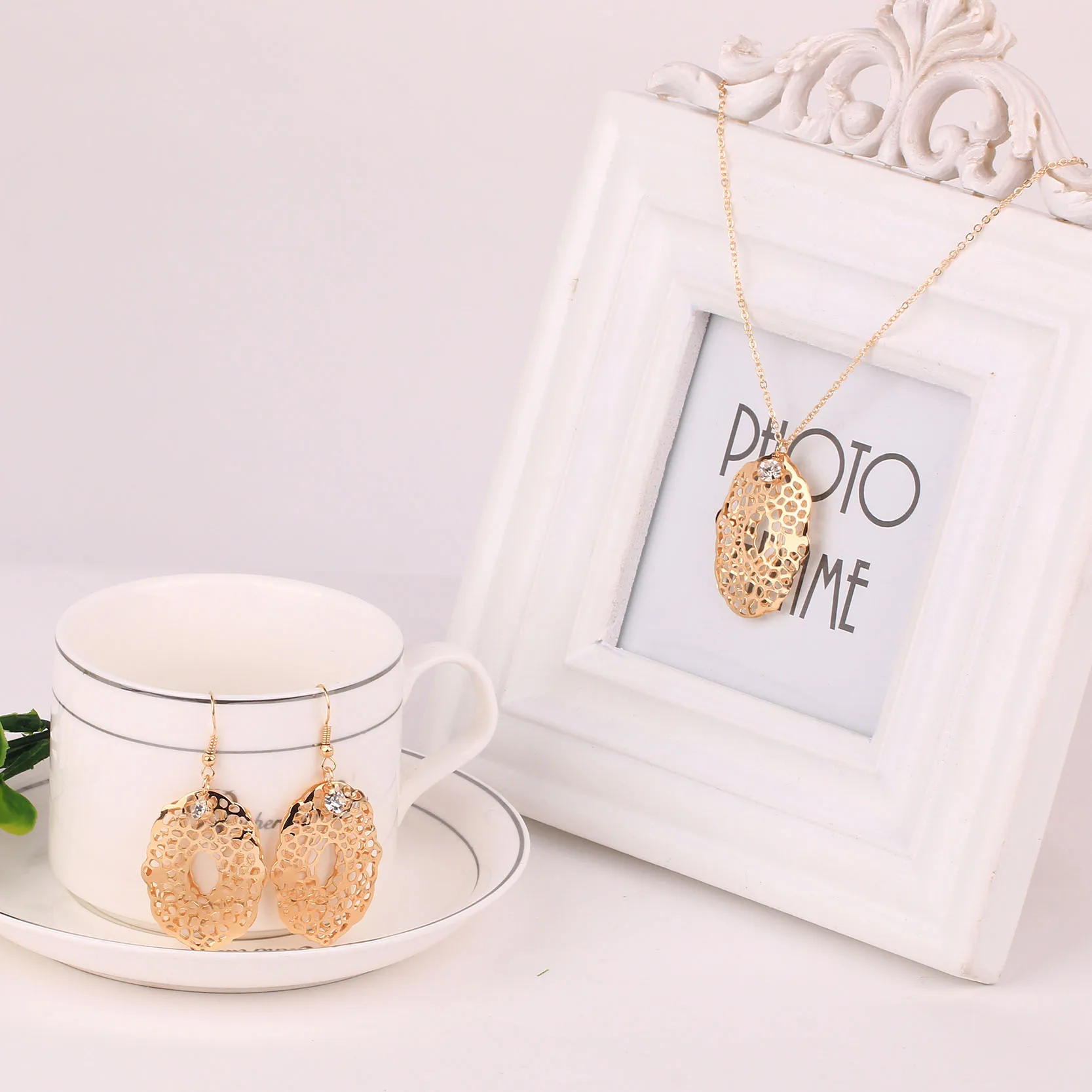 2017 Новое поступление Свадебные Ювелирные наборы модные розовое золото Полые