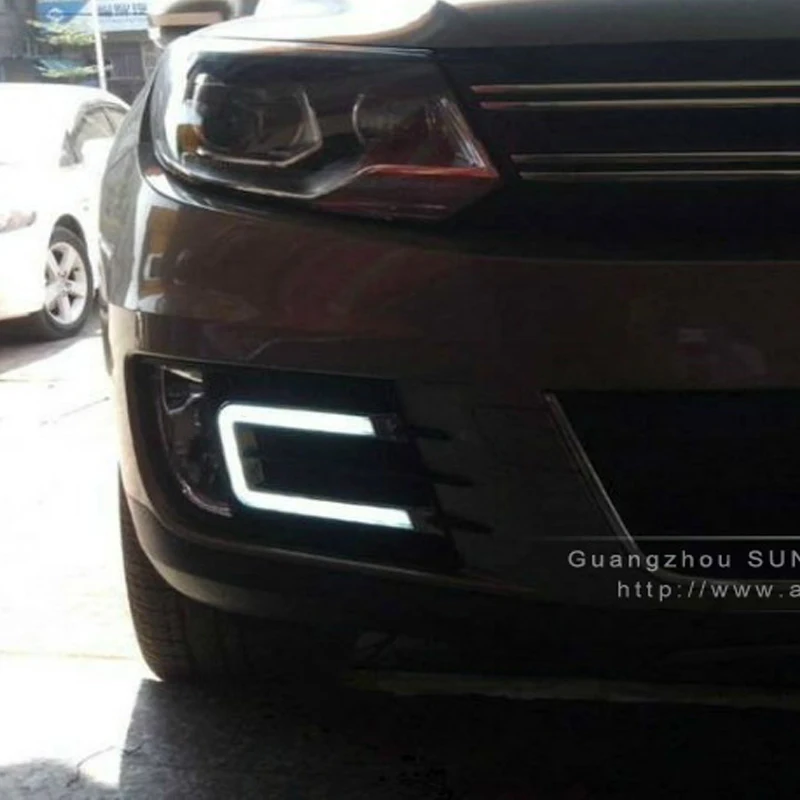 SUNKIA COB DRL u-тип дизайн водонепроницаемый дневной ходовой светильник для Volkswagen Toyota Mazda Suzuki SEAT Volvo