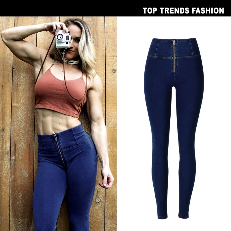 high waist navy blue Сексуальные женские джинсы с высокой талией, персиковый цвет, пуш-ап, бедра, обтягивающие джинсы, эластичные штаны для размера плюс, женские джинсы, черные, серые, темно-синие - Цвет: high waist navy blue