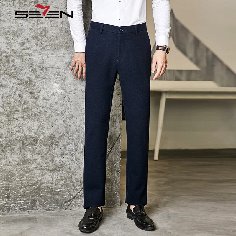 Мужские повседневные брюки Seven7 из хлопка в классическом стиле прямые Стрейчевые