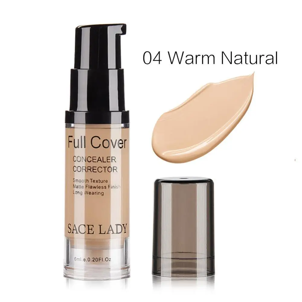 04 Warm Natural Sace Lady корректор для глаз основа для макияжа 6 мл полное покрытие для глаз темный круг лица Жидкий корректор крем макияж косметика - Цвет: 04 Warm Natural