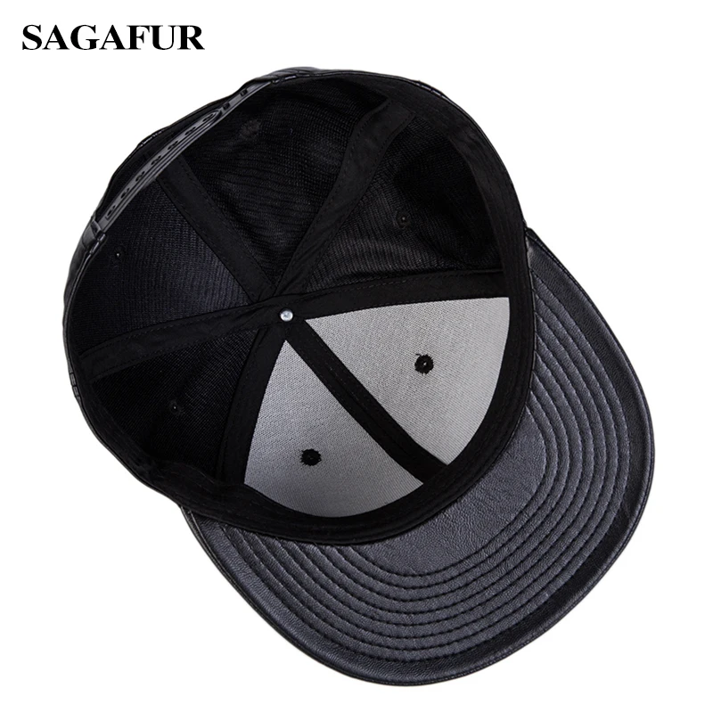 Унисекс из кожзаменителя плоские Hat женский Super Cool Черный Кепки Открытый Хип-хоп