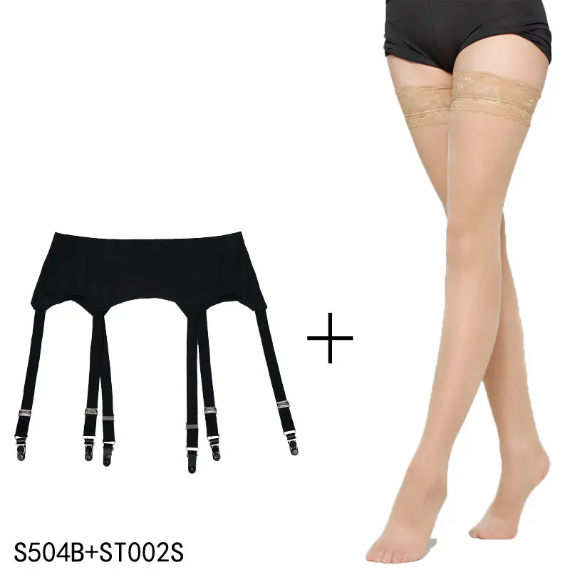 Женские винтажные чулки с подвязками черные 6 широкими бретелями|clip garter belt|garter
