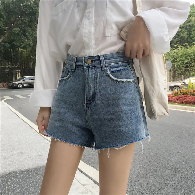 

HziriP Stylish Ladies Light Washed Sexy Jean Preppy Style Summer Fashion Streetwear High Waist Women Comfortable Denim Short