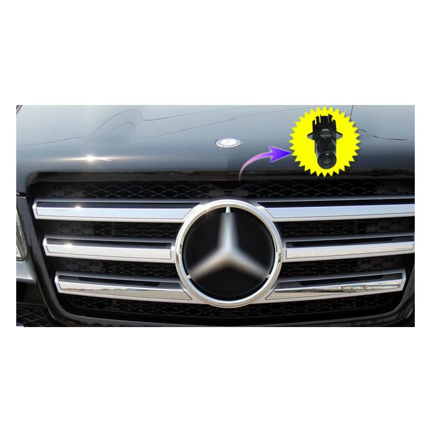 LiisLee парковочные аксессуары логотип автомобиля фронтальная камера для Mercedes Benz C200 2012 водонепроницаемый ночное видение CCD