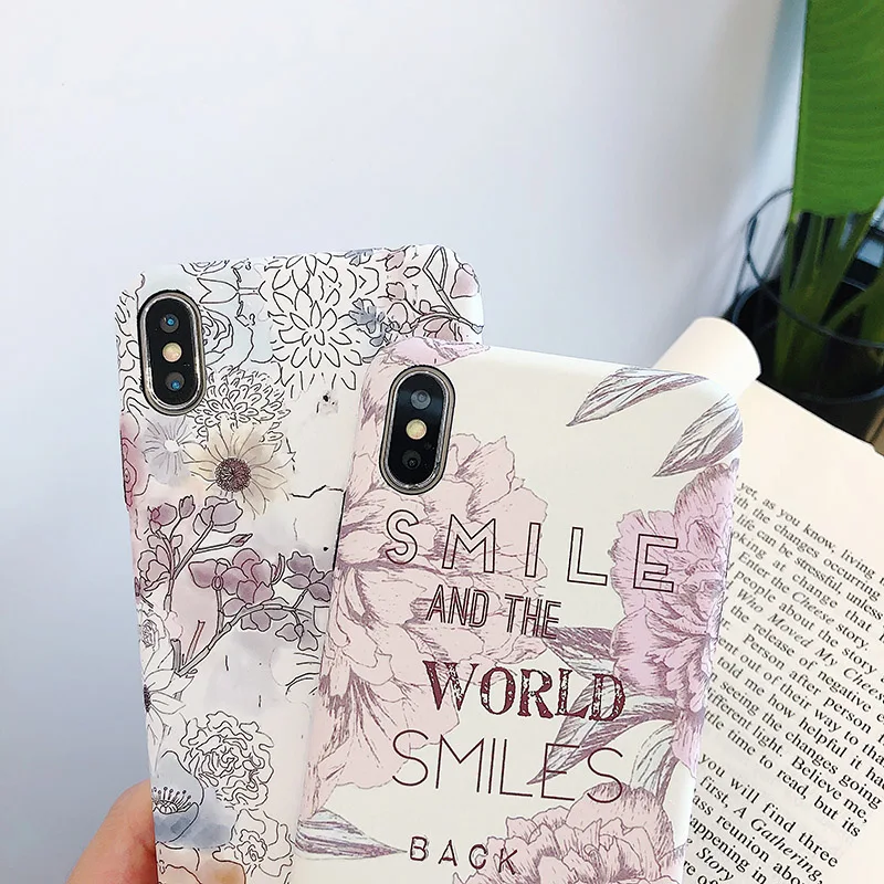 YAMIZOO 3D Relief Luminous/Flower/Luxury/Hard Case For iPhone 7 Blue Phone Cases 6s 6 Plus Xs Max X XR 8 |