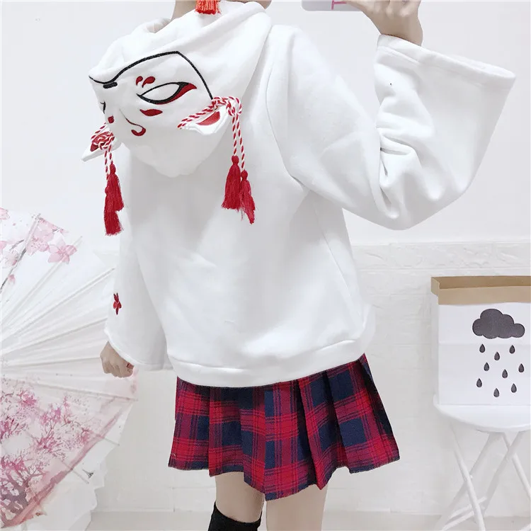 Милая женская одежда в японском стиле новые осенние свободные плотные толстовки