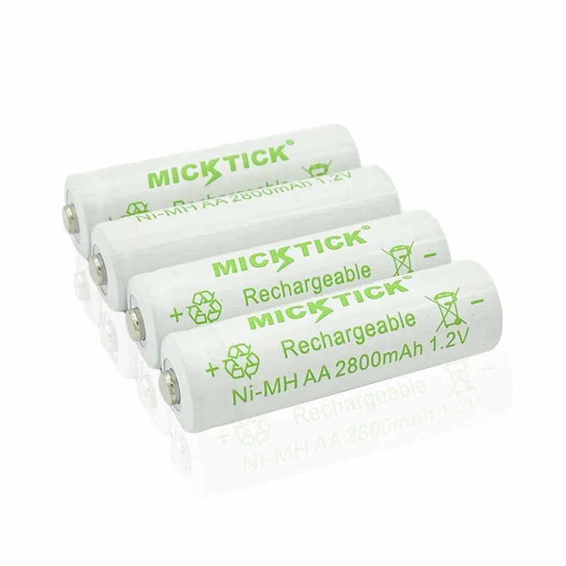 10 шт. MICKTICK АА 5 # батареи Перезаряжаемые 2800 мАч 1 2 В 2a Ni MH аккумуляторы большой