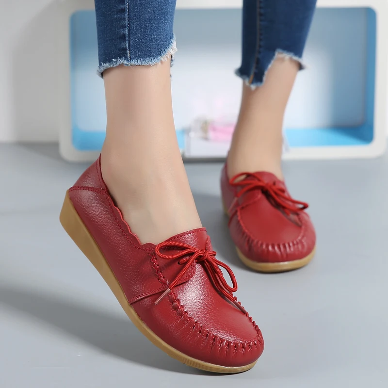 BeckyWalk/весенние женские лоферы; женская обувь из натуральной кожи на плоской подошве; прогулочная Обувь На Шнуровке; женские туфли-оксфорды на плоской подошве для женщин; WSH2708