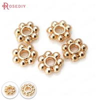 20pcs 4mm 6mm 7mm 24k champagne gold color plated brass bracelets flower spacer beads high quality diy jewelry accessories