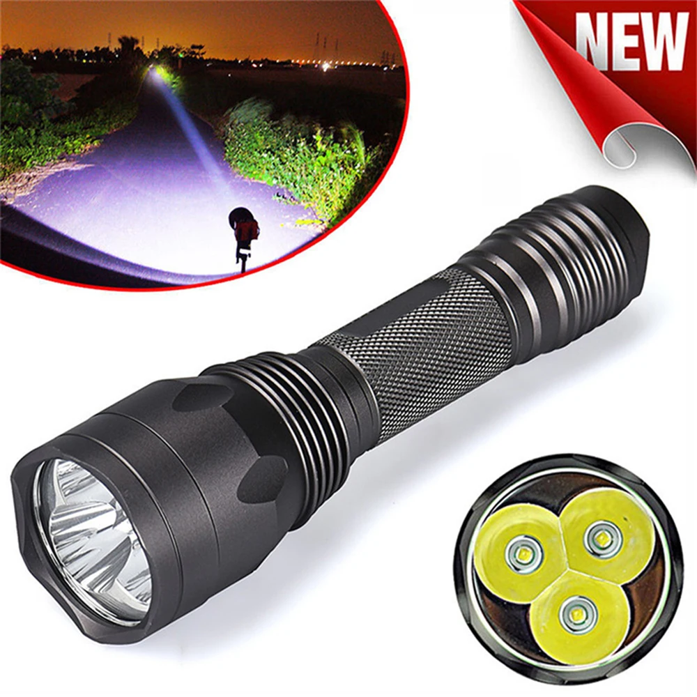 15 Вт Мощный супер яркий 3T6 CREE XM-L светодиодный фонарь Лампе 5 передач ручной тактический светодиодный фонарик Открытый лагерь Lanterna велосипедный фонарь