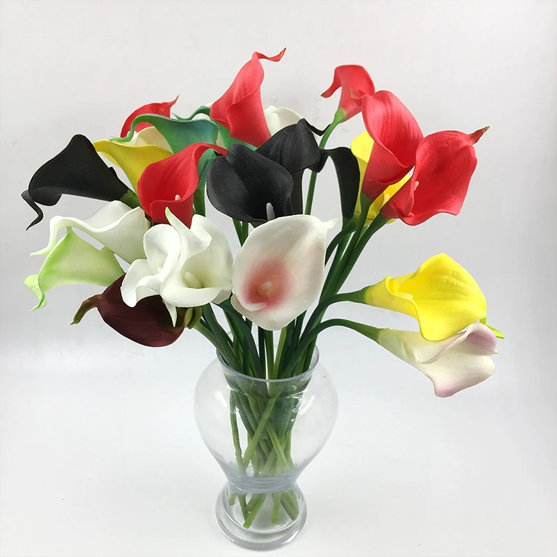 Искусственная Калла из ПВХ 6 шт./лот настоящий букет невесты цветы для домашнего