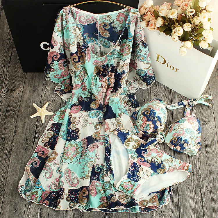 Бикини 2017 сексуальный пуш-ап с принтом бикини двусторонние купальники женский