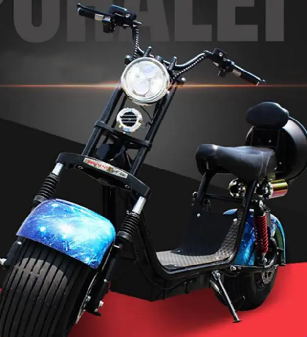 Battery 20A Электрический скутер Citycoco, 1000 Вт, для взрослых, электровелосипед, литиевая батарея, кнопка запуска, двойное заднее сиденье, тормозной светильник, коробка для хранения - Цвет: Battery 20A