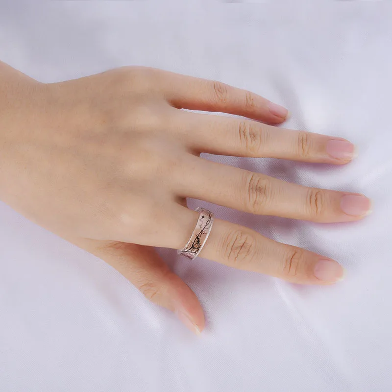 Женское и мужское кольцо с чернильным рисунком в стиле панк| |