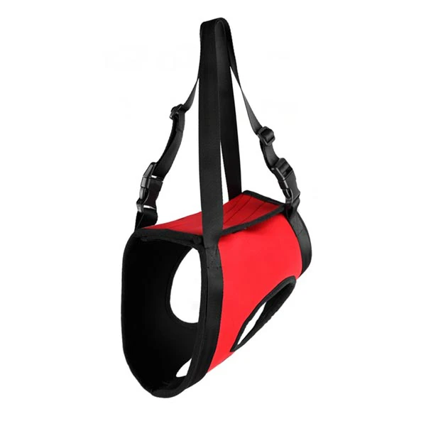 Hindleg Red Мягкие неопреновые подтяжки для собак, поддерживающие ремни для пожилых людей, слабый Canine Aid с ручкой для травм, артрит для маленьких домашних животных для средних и больших собак - Цвет: Hindleg Red