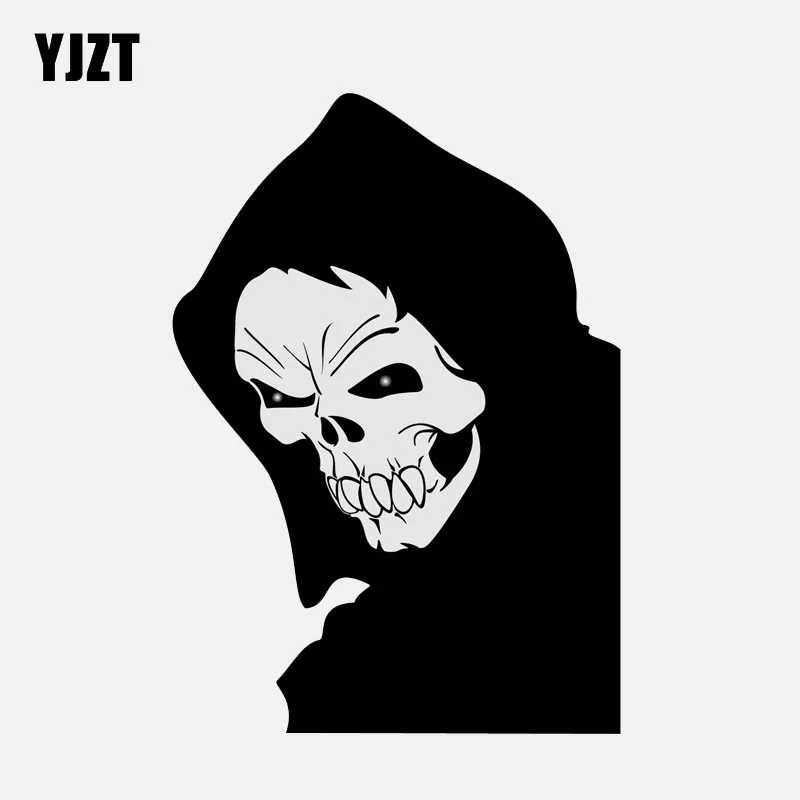 

YJZT 9.2CM*13.1CM Accessories Skull Ghosts Body Helmet Window Decal Car Styling 6-2569