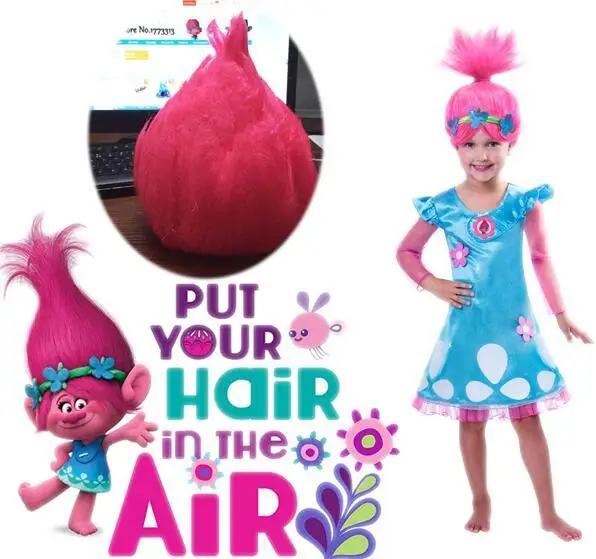 Платье с троллями маскарадное платье париком и 2017 г. Высококачественное