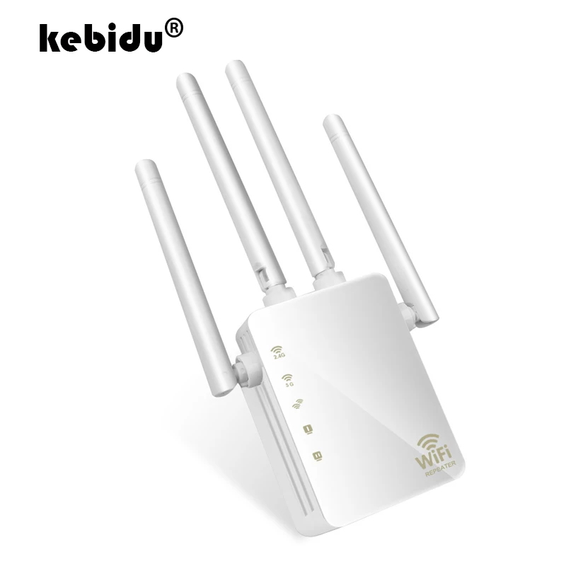 Беспроводной домашний удлинитель kebidu 1200 Мбит/с Wi Fi репитер 2 4 ГГц/5 ГГц длинный