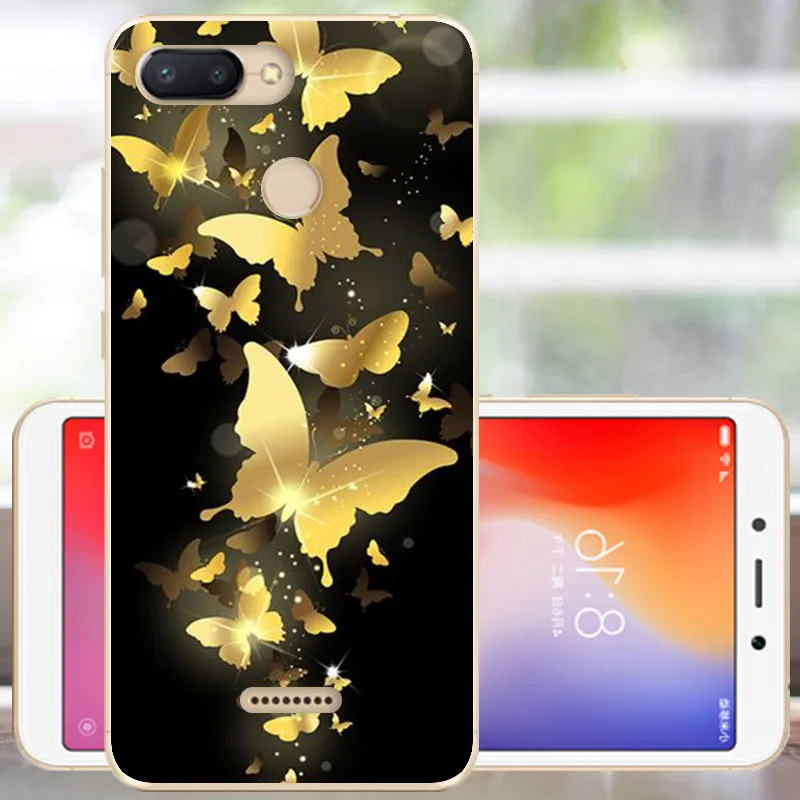 JHD Протектор Xiaomi Redmi 6 Чехол Мягкий силиконовый Redmi 6 бампер Модный чехол Xiomi Redmi 6 Чехол для телефона 5,45 с отверстием для пальца - Цвет: JHD