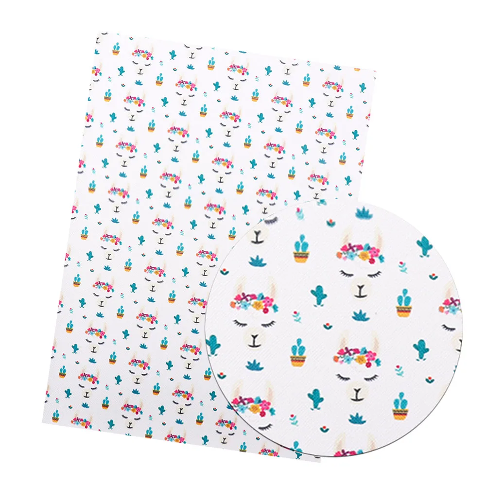 03 IBOWS 22*30 см Snythetic кожаные тканевые листы искусственная кожа Альпака напечатанная виниловая ткань для DIY Hairbow виды рукоделия лук материал - Цвет: 03