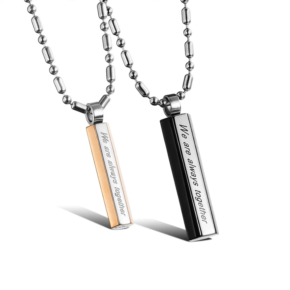 Бесплатная доставка романтическая пара из нержавеющей стали ожерелье и кулоны