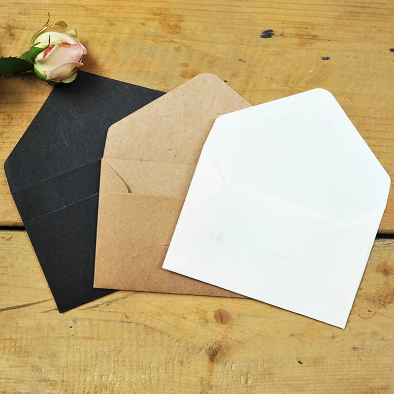 20pcs/lot Black White Craft Paper Envelopes Vintage European Style Envelope For Card Scrapbooking Gift |