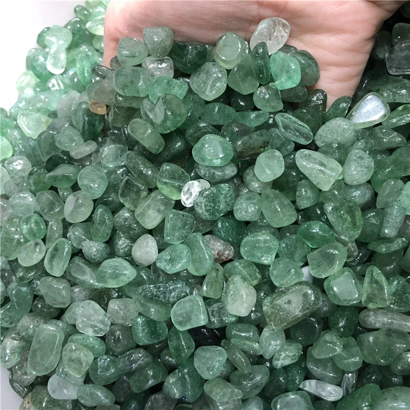 1 кг высокое качество натуральный зеленый клубничный камень кристалл гравий