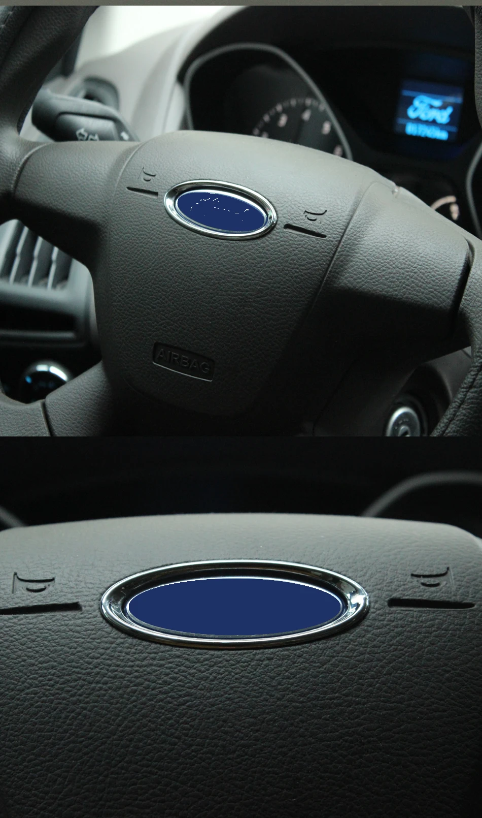 Foal горящий 1 шт. ABS хром руль Круг Обложка Наклейка для Ford New Focus 3 Kuga Escape 2012 2013- аксессуары