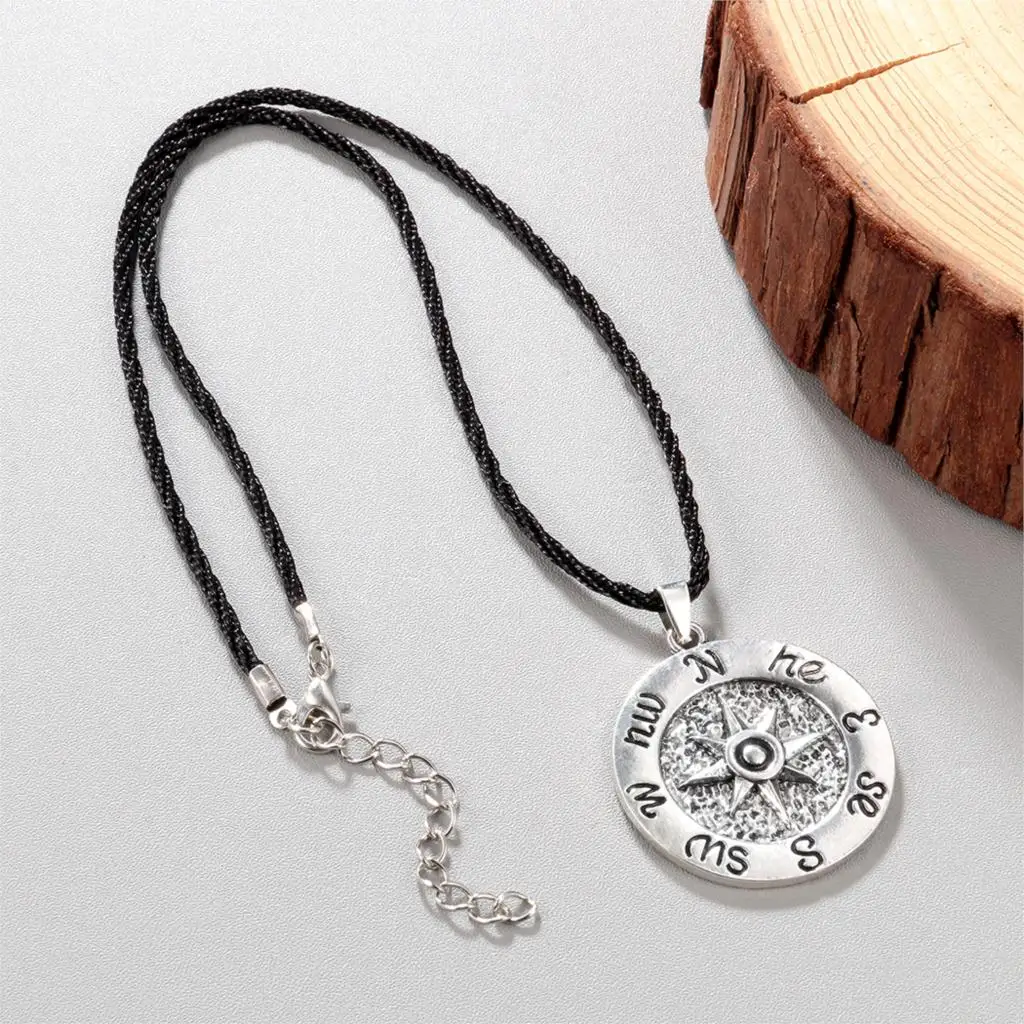 Ожерелье с компасом Kinitial Шарм компас амулет кулон для женщин и мужчин ювелирные