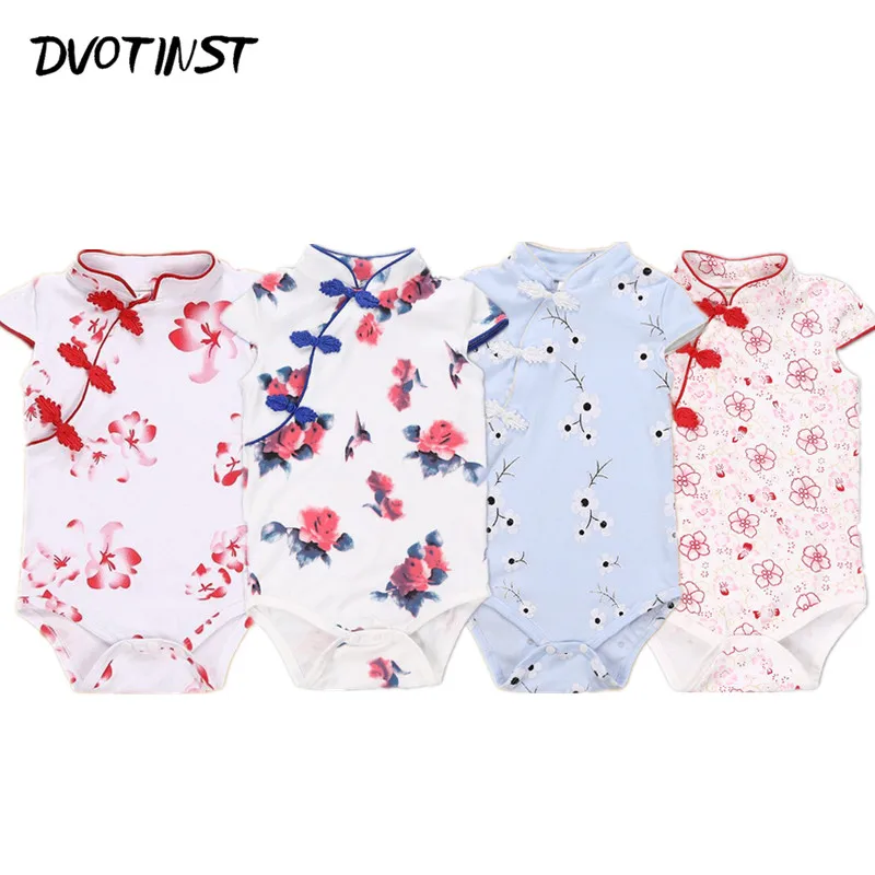 Одежда для маленьких девочек Летний костюм Чонсам с короткими рукавами в