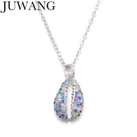 10pcs fashion silver color zircon shell cz necklace pendant statement long necklace for women summer beach boho shell jewelry