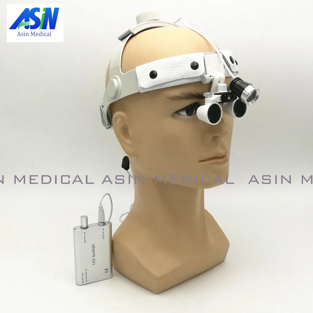 

free shipping 2.5 x headset Dental Loupe with LED headlight magnifier high quality adjustable angle easy use