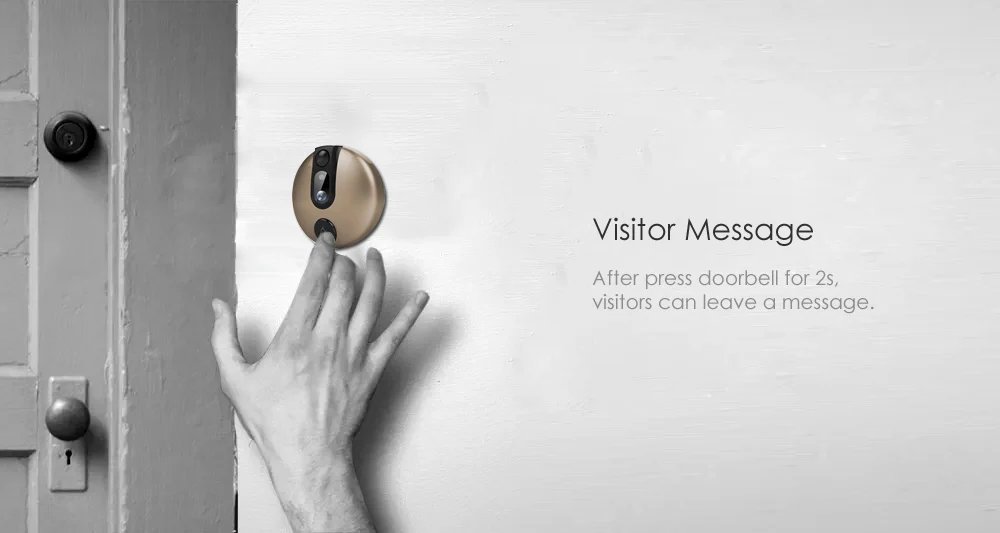 720P смарт беспроводной дверной звонок видео регистратор WIFI Водонепроницаемая