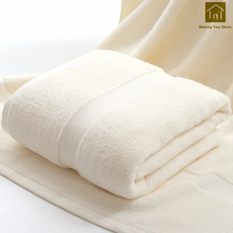 Beige Большое хлопковое плотное полотенце для душа мягкие гигроскопичные банные полотенца одеяло полотенце одеяло Toalha De Banho сухая шапочка для волос Домашний текстиль WKZ019 - Цвет: Beige