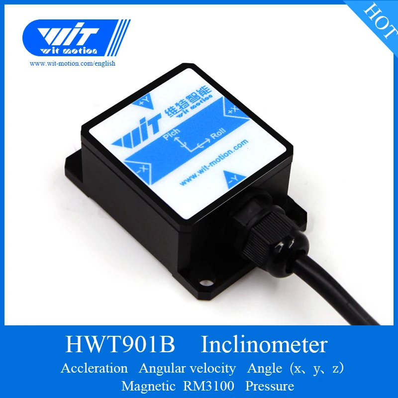 HWT901B магнитный датчик наклона RM3100 компенсация 3 оси Угол+ ускорение+ гироскоп+ барометр Инклинометр ttl/RS232/RS485