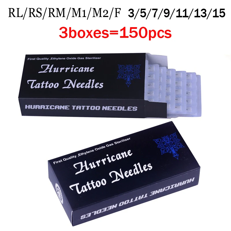 Иглы для татуировок #12 RL/RS/RM/M1/M2 150 шт./компл. профессиональная игла одноразовые