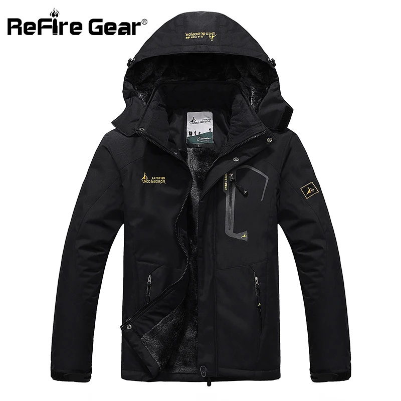 ReFire Gear зимняя теплая водонепроницаемая ветровка мужская Толстая флисовая