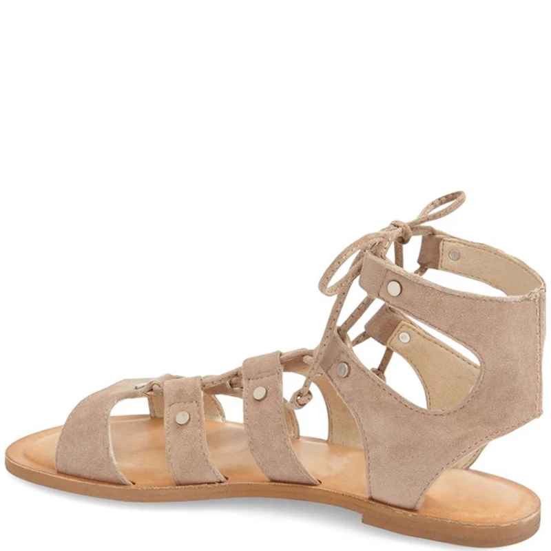 spesifikasi Cross-Tied Renda Datar Sandal Wanita Tali Pergelangan Kaki Terbuka Toe Ukuran Besar 34 38 Wanita Wanita Musim Panas Sepatu Alas Kaki Ringkas Fashion