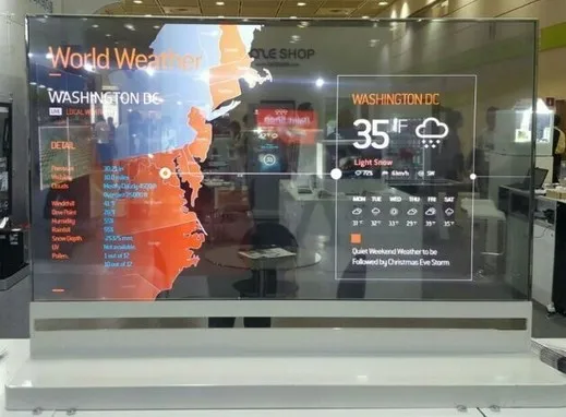 Пользовательский размер сенсорный интерактивный samsung панель cctv OLED Прозрачный экран цифровой киоск