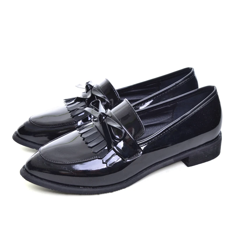 HEE GRAND/2017 г. оксфорды с кисточками обувь перфорацией типа броги из лакированной