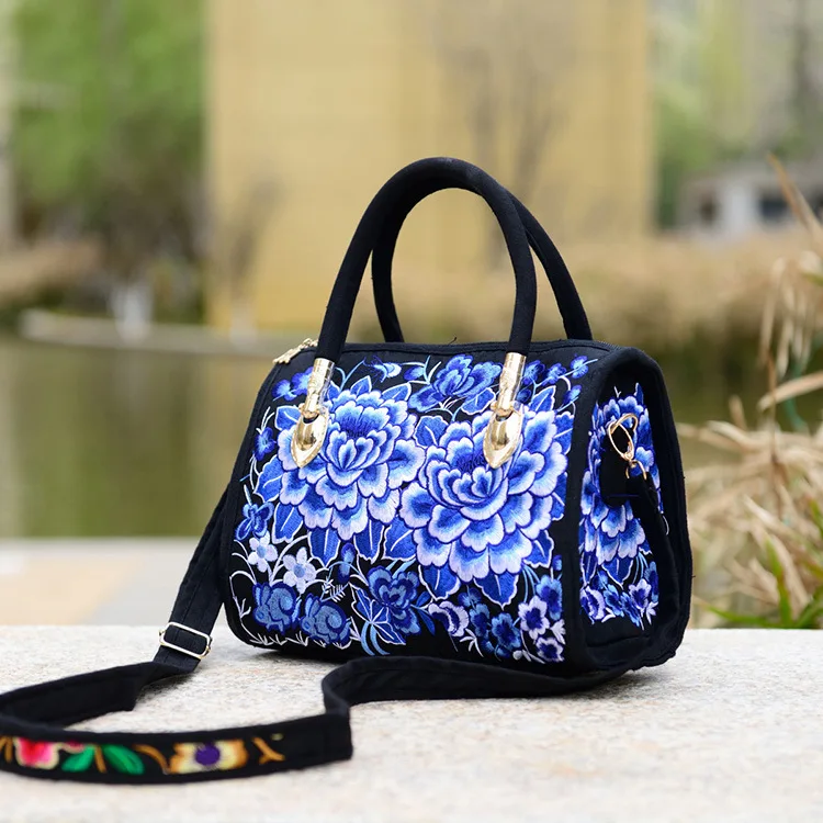 Новинка 2017 года китайский народный стиль для женщин вышитые Бостон Сумочка