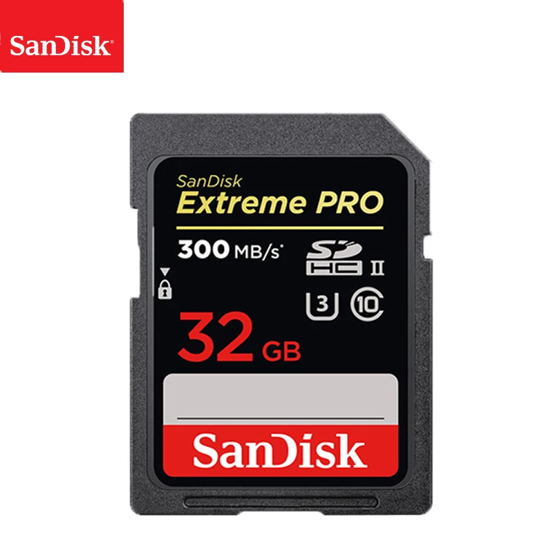 Карта памяти Sandisk Extreme Pro SD 100% 32 ГБ 64 скорость чтения до 300 МБ/с. класс 10 карта U3 128 для
