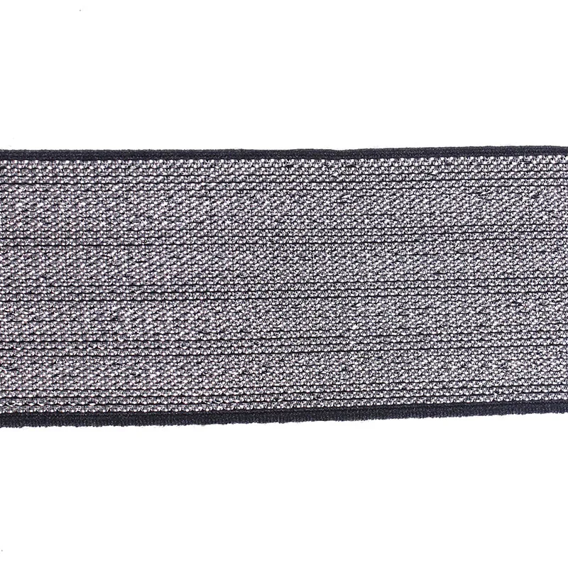 5 ярдов 39 мм Серебристые черные эластичные кружевные ленты с отделкой Лента